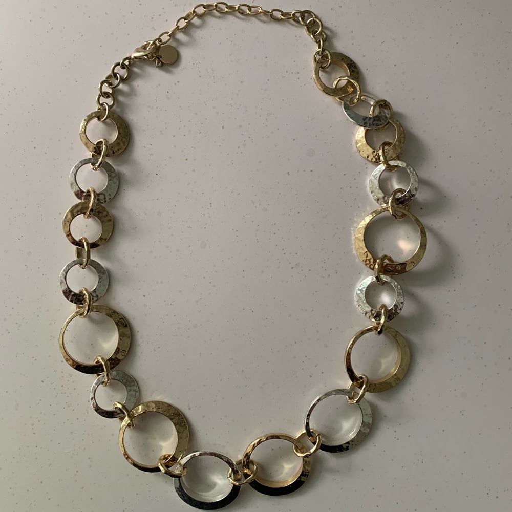 Talbots silver and gold link necklace